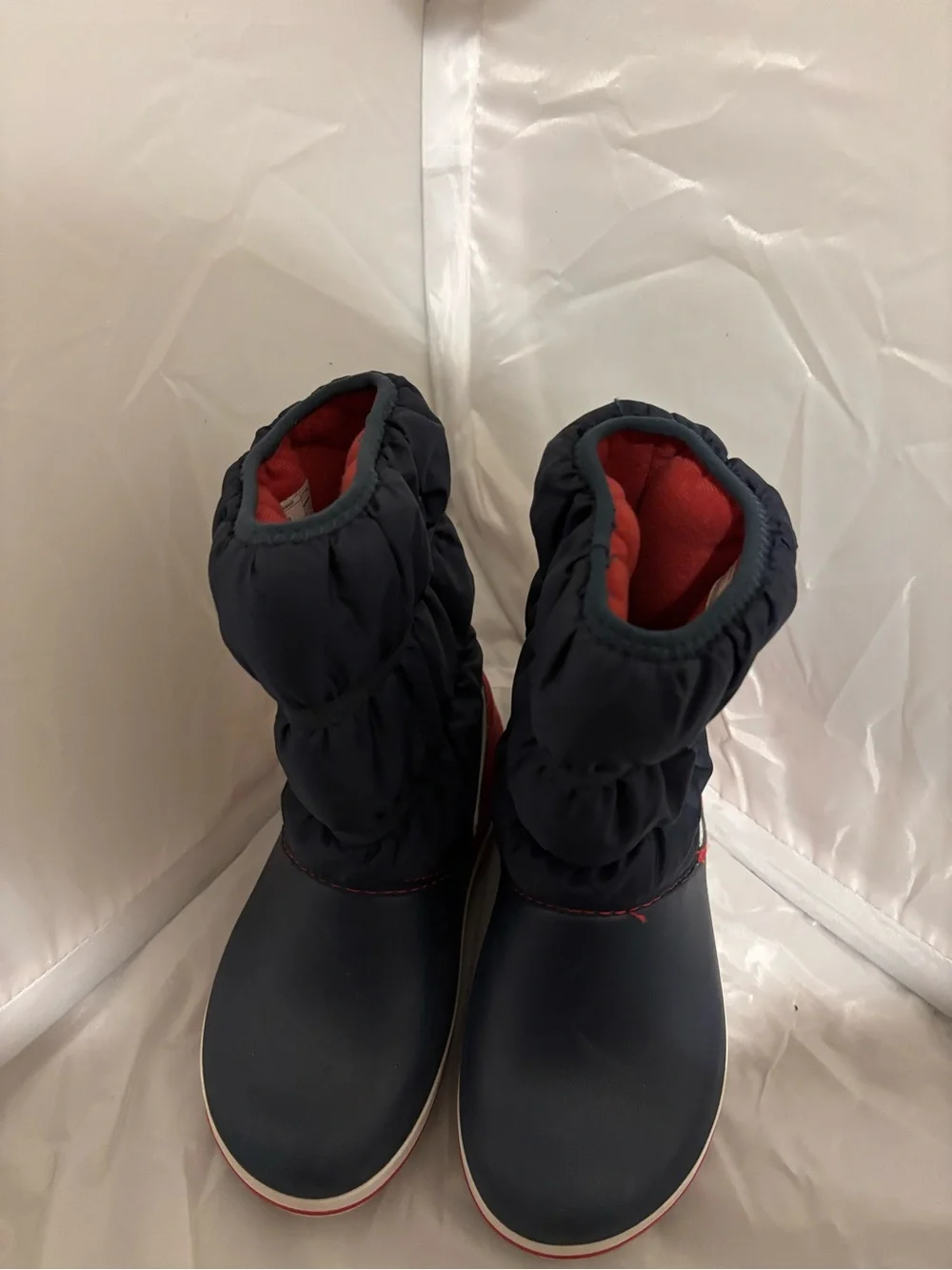 Croc Kids Navy and Red Winter Boots